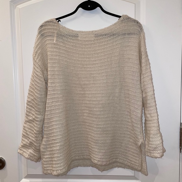 Knit cable knit sweater in ecru colour Long sleeve - Picture 4 of 4